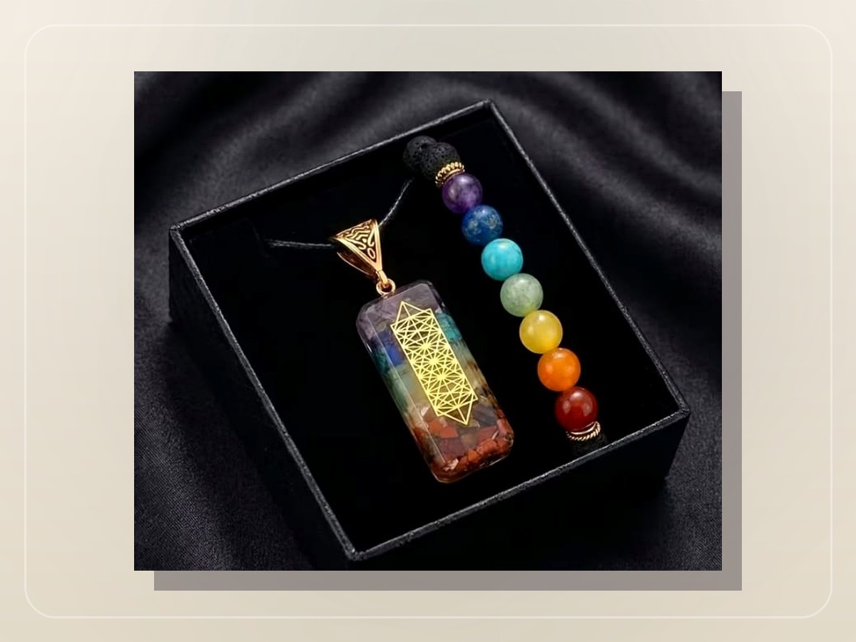 Set de collar orgonita y pulsera chakras